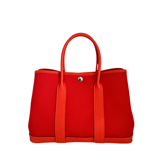 Hermès Garden Party 30 Verso, orange mécano / Cuivre / capucine 2023 Fullset / ungetragen Hermès