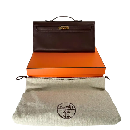 Hermès Kelly Lounge Swift braun / ungetragen Hermès