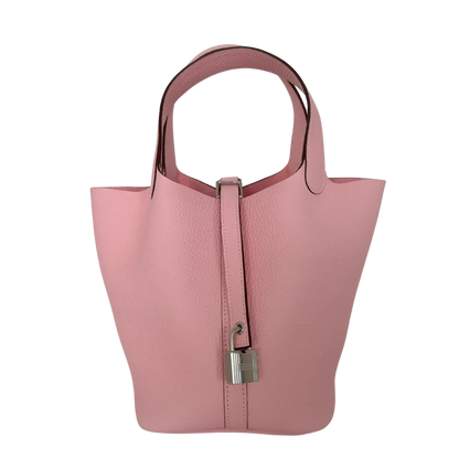 Hermès Picotin 18 Taurillon Clémence Rose Sakura 2025 Fullset / ungetragen Hermès
