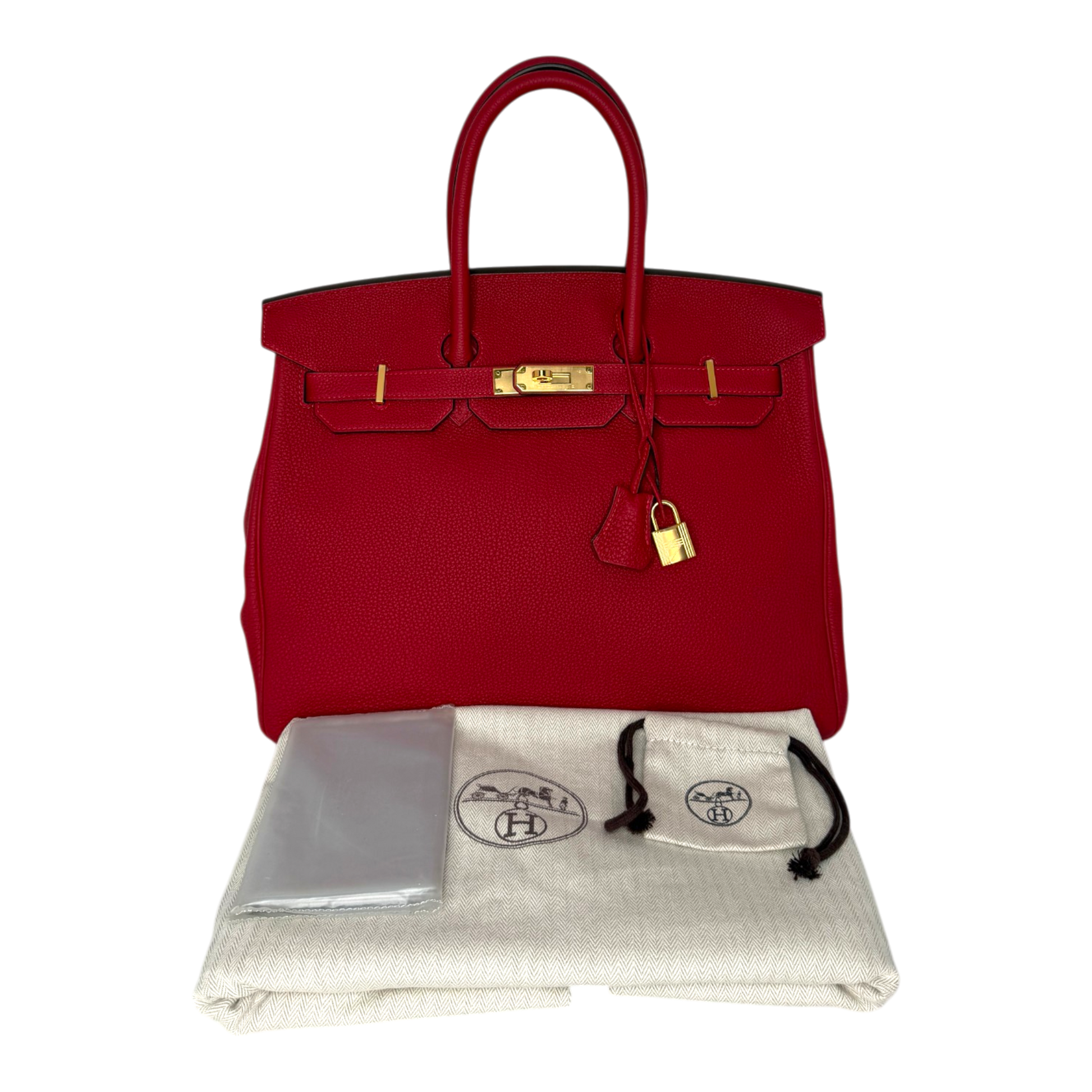 Hermès Birkin Bag 35 Togo Leder Rouge Vif goldene Hardware 2020 Hermès