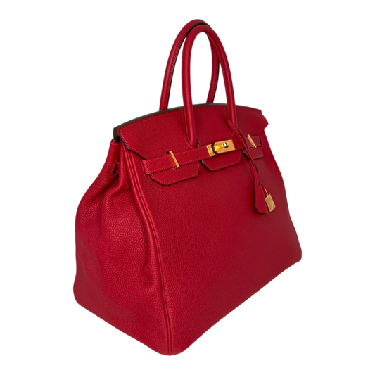 Hermès Birkin Bag 35 Togo Leder Rouge Vif goldene Hardware 2020 Hermès