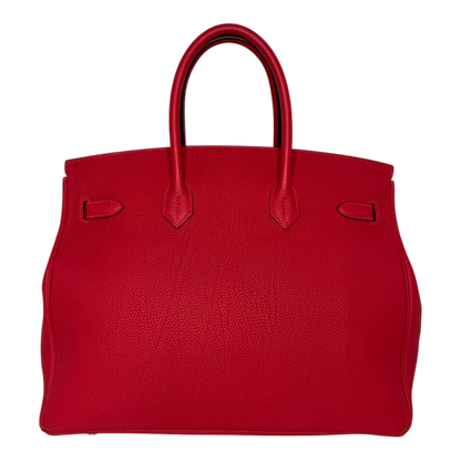 Hermès Birkin Bag 35 Togo Leder Rouge Vif goldene Hardware 2020 Hermès