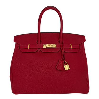 Hermès Birkin Bag 35 Togo Leder Rouge Vif goldene Hardware 2020 Hermès