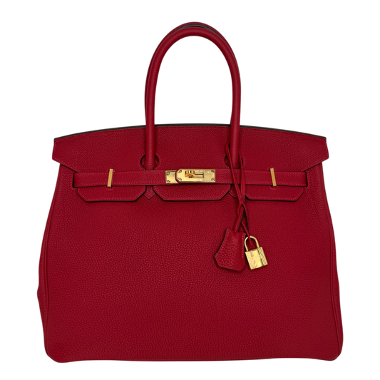 Hermès Birkin Bag 35 Togo Leder Rouge Vif goldene Hardware 2020 Hermès