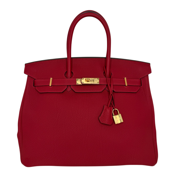 Hermès Birkin Bag 35 Togo Leder Rouge Vif goldene Hardware 2020 Hermès