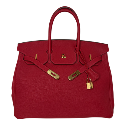 Hermès Birkin Bag 35 Togo Leder Rouge Vif goldene Hardware 2020 Hermès