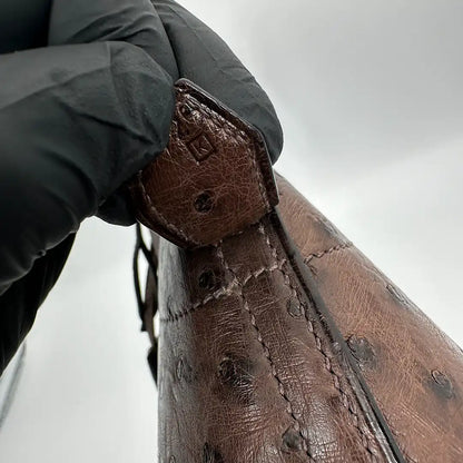 Hermès Bolide 31 Straußenleder braun / sehr gut Hermès