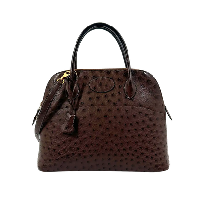 Hermès Bolide 31 Straußenleder braun / sehr gut Hermès