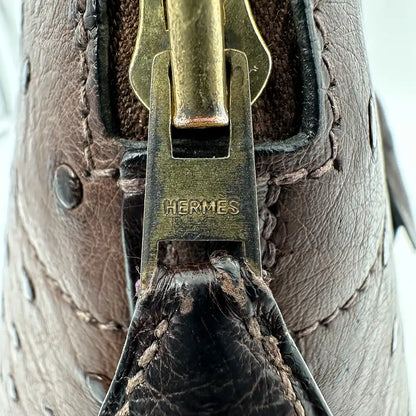 Hermès Bolide 31 Straußenleder braun / sehr gut Hermès