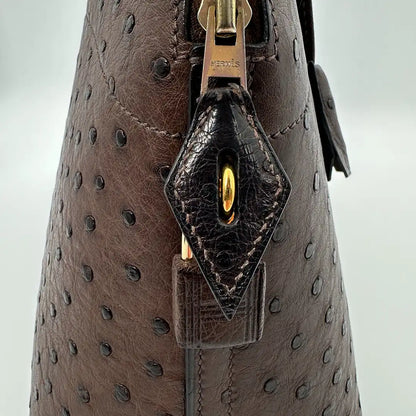 Hermès Bolide 31 Straußenleder braun / sehr gut Hermès