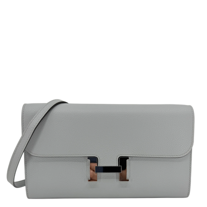 Hermès Constance To Go Wallet Evercolor Bleu Glacier Palladium