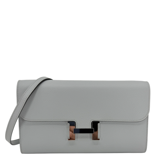 Hermès Constance To Go Wallet Evercolor Bleu Glacier Palladium