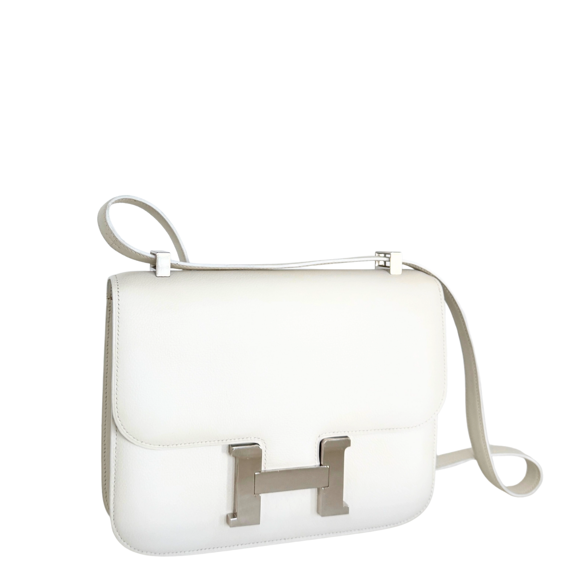 Hermès Constance 24 Vintage Evercolor Leder Weiß / gut Hermès