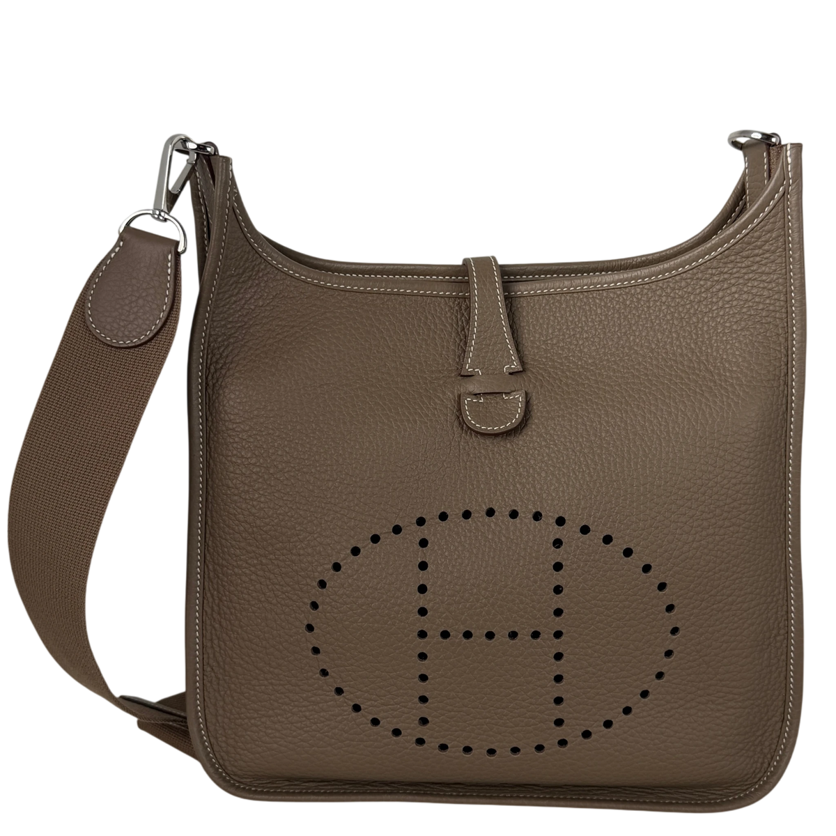 Hermès Evelyne III 29 PM Taurillon Clémence Étoupe Palladium