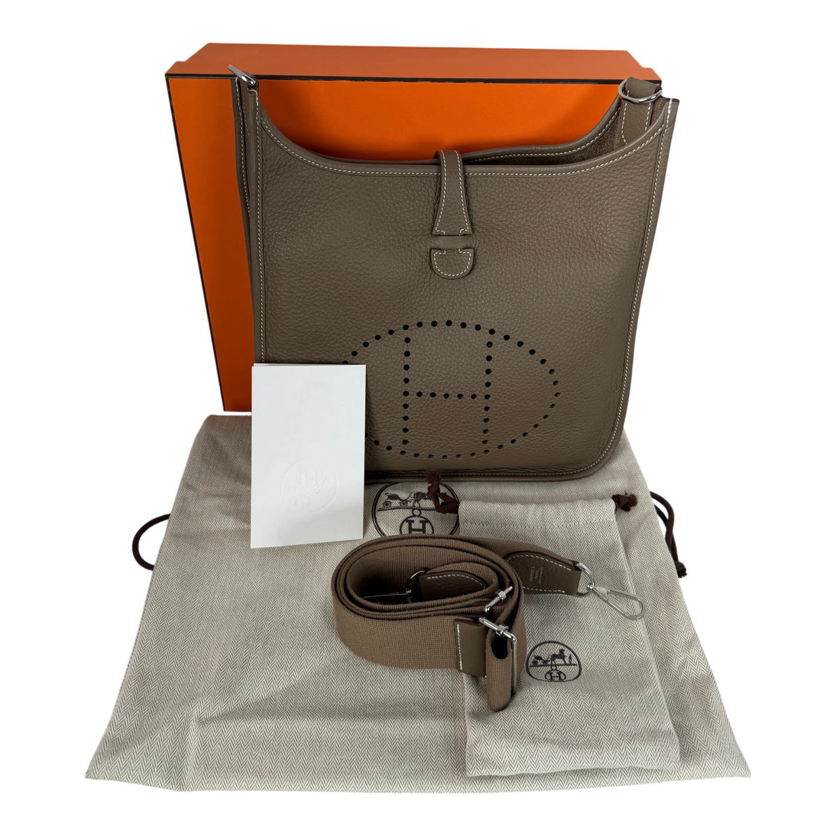 Hermès Evelyne III 29 PM Taurillon Clémence Étoupe Palladium