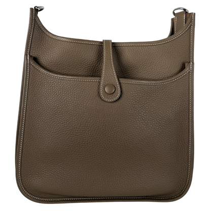 Hermès Evelyne III 29 PM Taurillon Clémence Étoupe Palladium