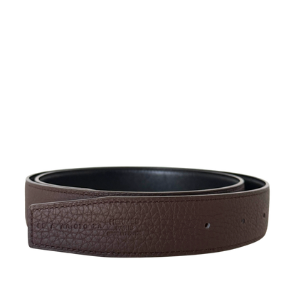 Hermès Cuir de ceinture réversible 32mm Togo 135cm Braun Fullset / neuwertig Hermès