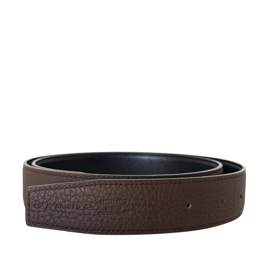 Hermès Cuir de ceinture réversible 32mm Togo 135cm Braun Fullset / neuwertig Hermès