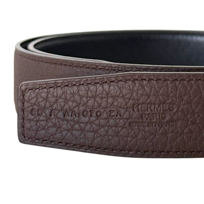 Hermès Cuir de ceinture réversible 32mm Togo 135cm Braun Fullset / neuwertig Hermès