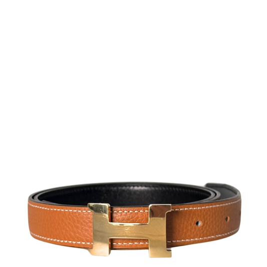 Gürtelschließe H & Wendbarer Gürtelriemen Braun Größe 85 / sehr gut Hermès