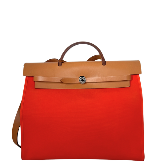 Hermès Herbag Zip 39 Palladium Hardware Orange / gut Hermès