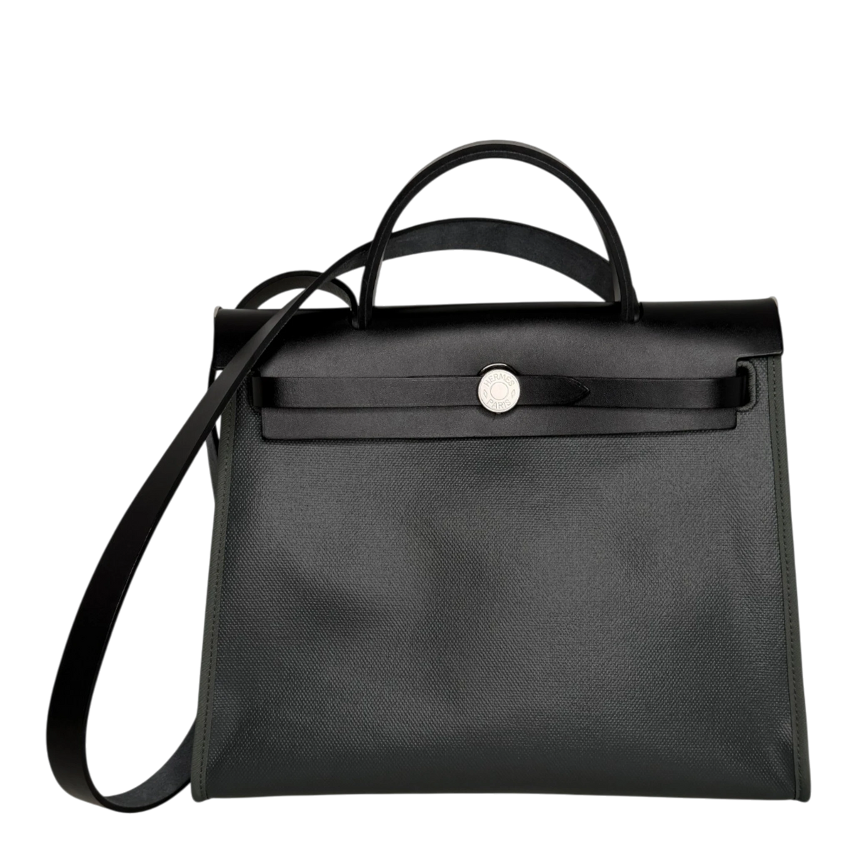 Hermès Herbag Zip 31 Toile Vert Mangrove Noir Palladium Full Set Hermès