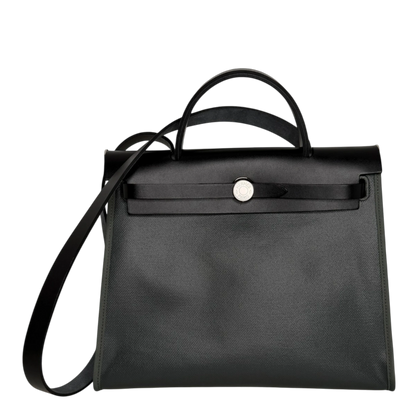 Hermès Herbag Zip 31 Toile Vert Mangrove Noir Palladium Full Set Hermès