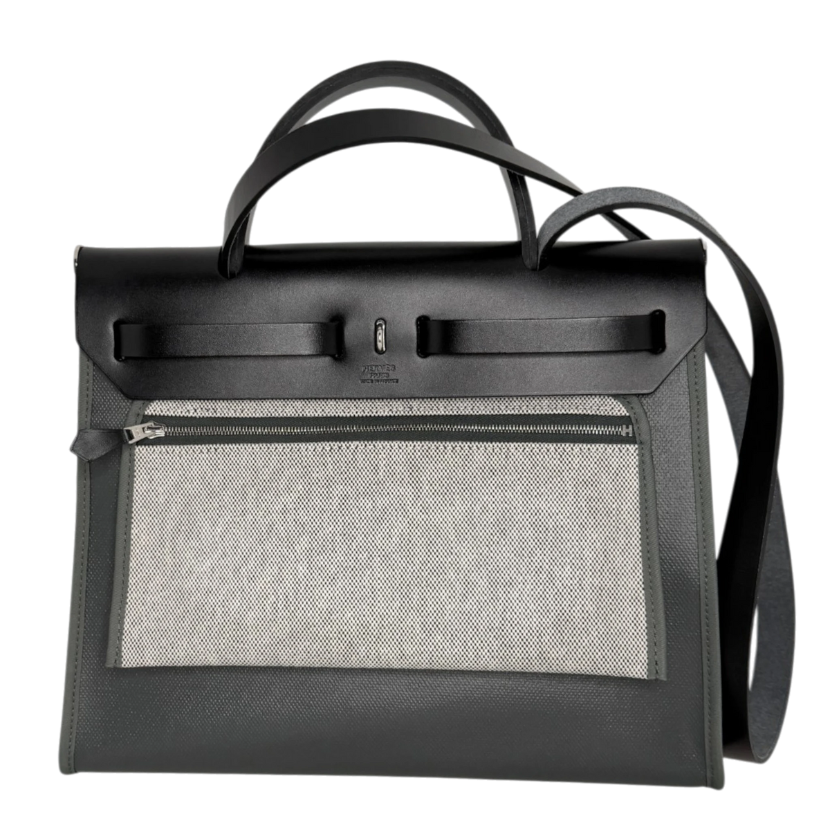 Hermès Herbag Zip 31 Toile Vert Mangrove Noir Palladium Full Set Hermès