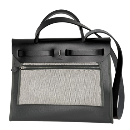 Hermès Herbag Zip 31 Toile Vert Mangrove Noir Palladium Full Set Hermès