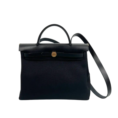 Hermès Herbag Zip 31 goldene Hardware Vache Hunter schwarz Fullset 2022/ neuwertig Hermès