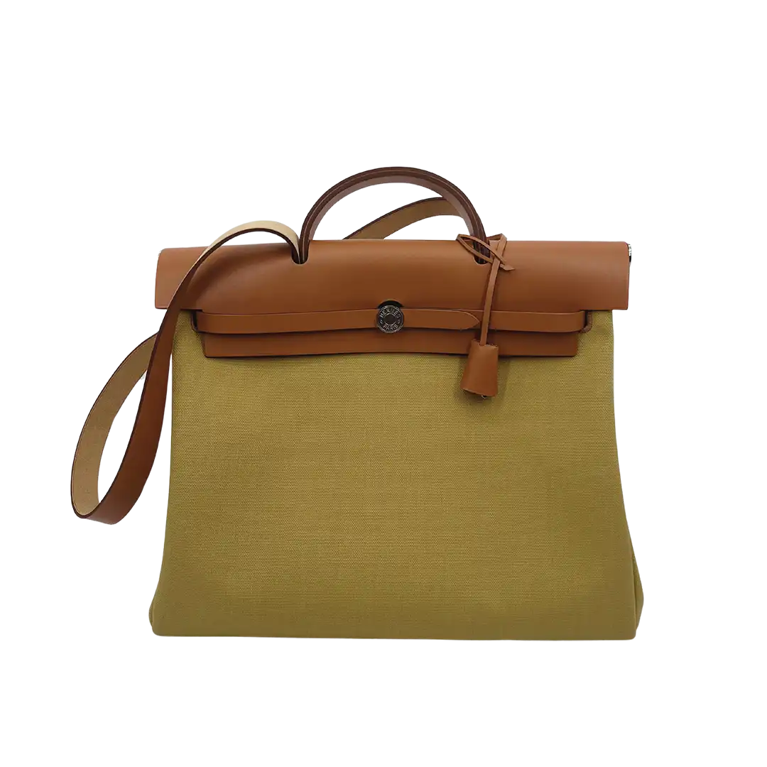 Hermès Herbag Zip 39 Palladium Hardware Ginger / Naturel Fullset 2024 / neuwertig Hermès