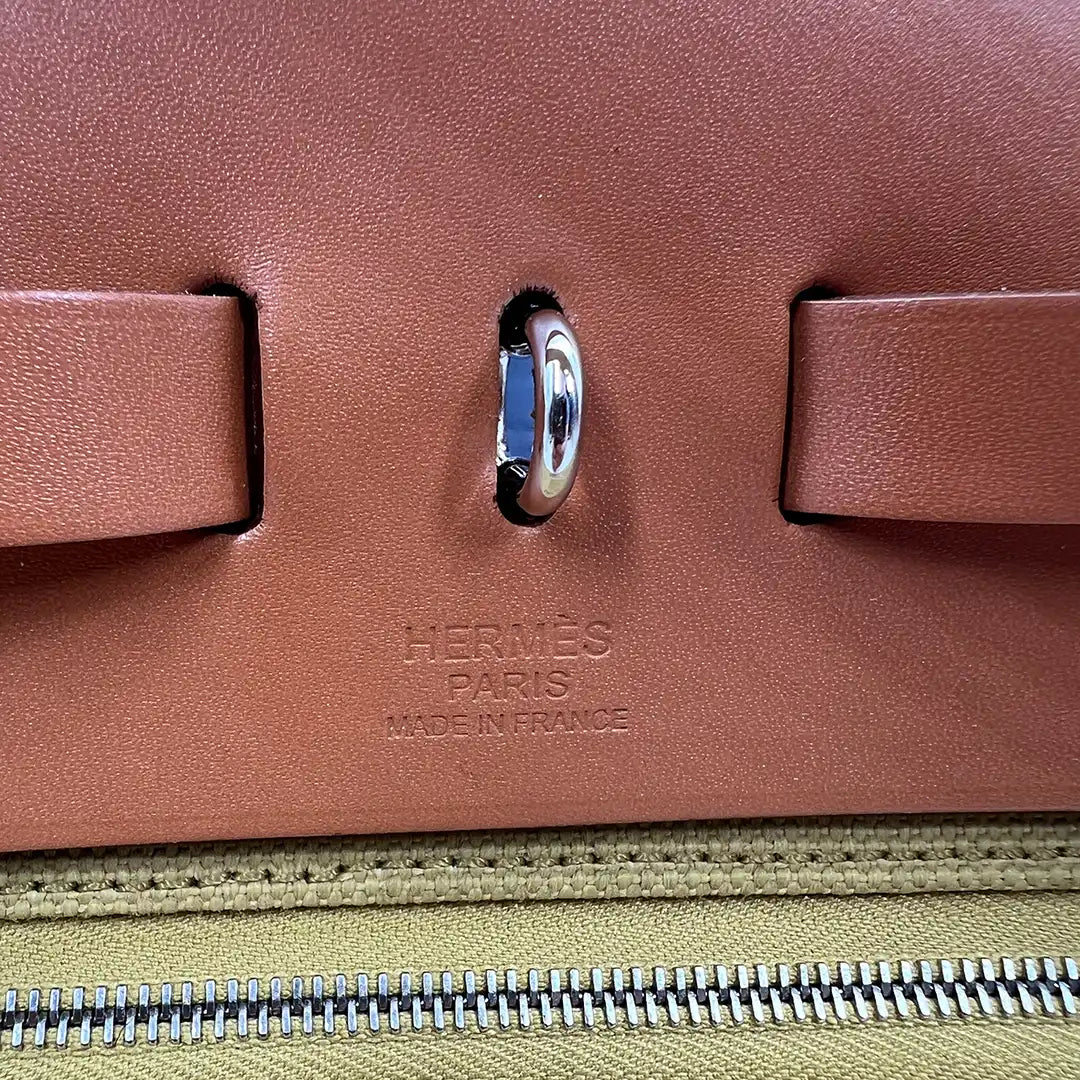 Hermès Herbag Zip 39 Palladium Hardware Ginger / Naturel Fullset 2024 / neuwertig Hermès