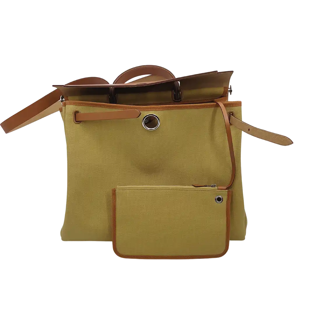 Hermès Herbag Zip 39 Palladium Hardware Ginger / Naturel Fullset 2024 / neuwertig Hermès