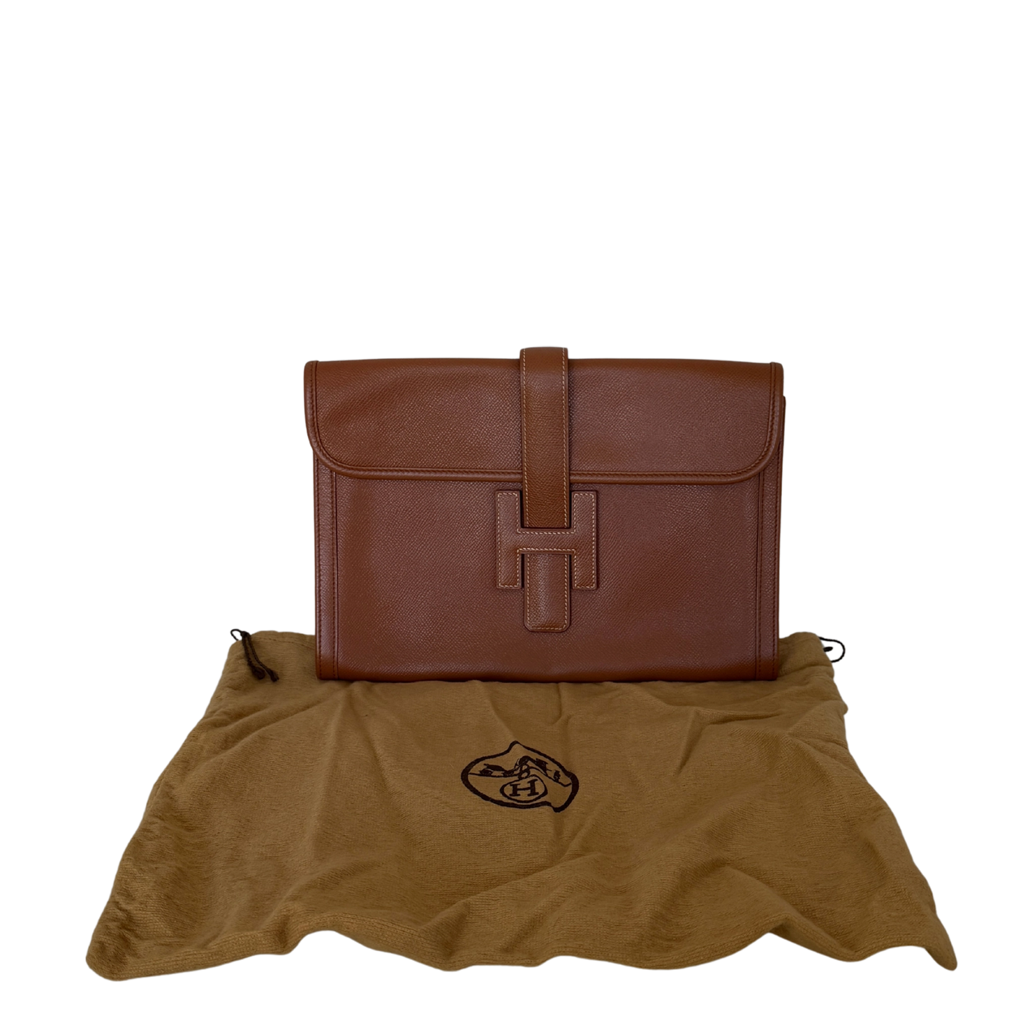 Hermès Vintage Jige 29 Courchevel Leder braun / gut Hermès