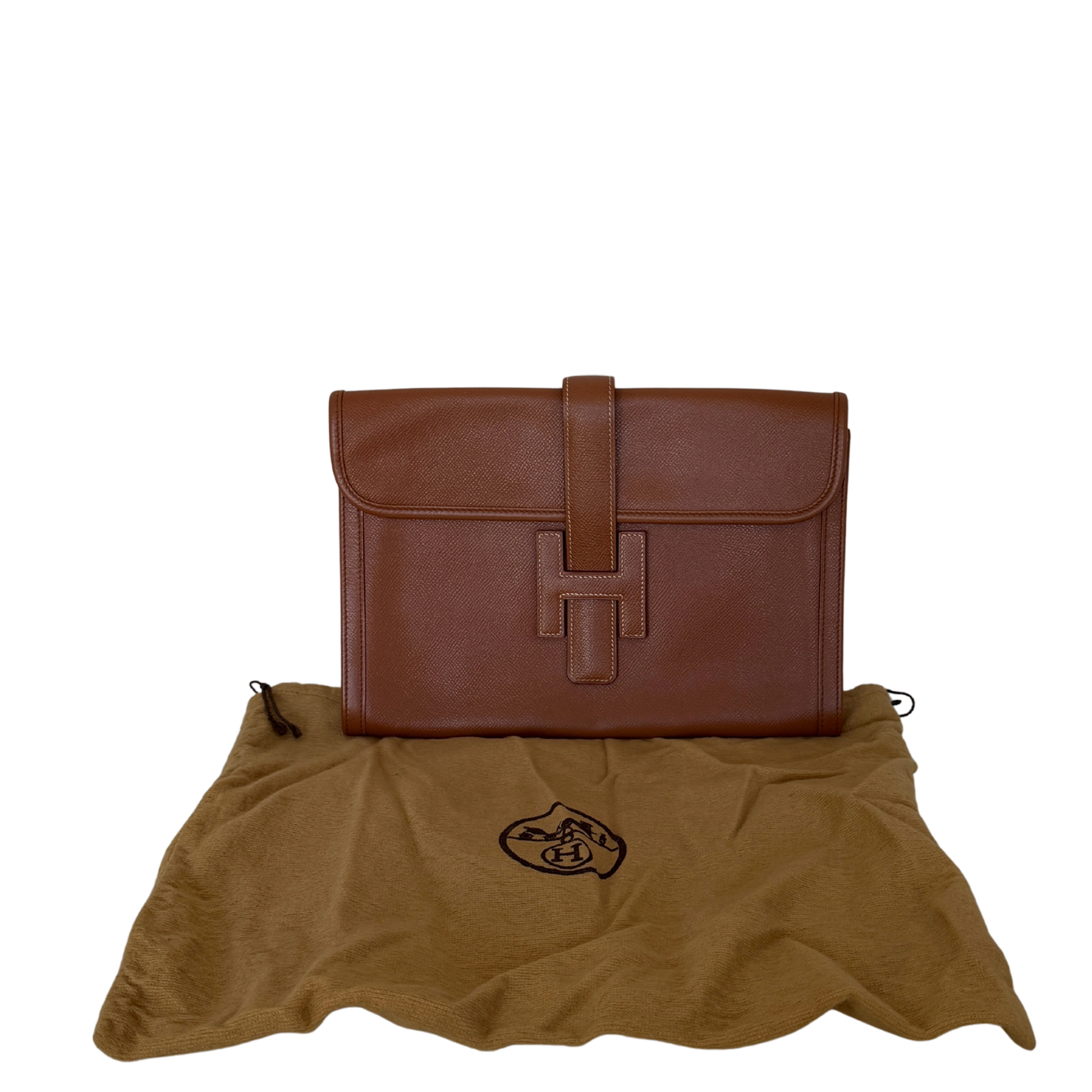 Hermès Vintage Jige 29 Courchevel Leder braun / gut Hermès