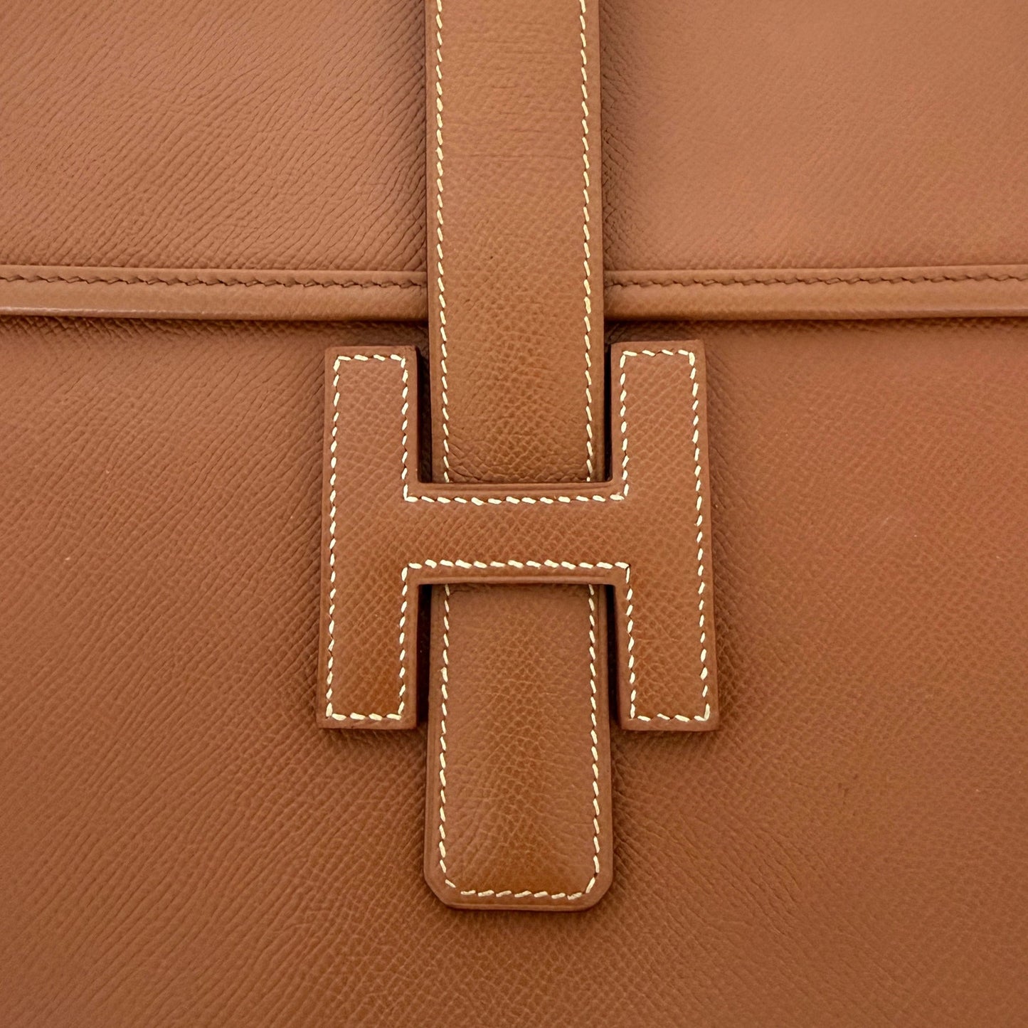 Hermès Vintage Jige 29 Courchevel Leder braun / gut Hermès