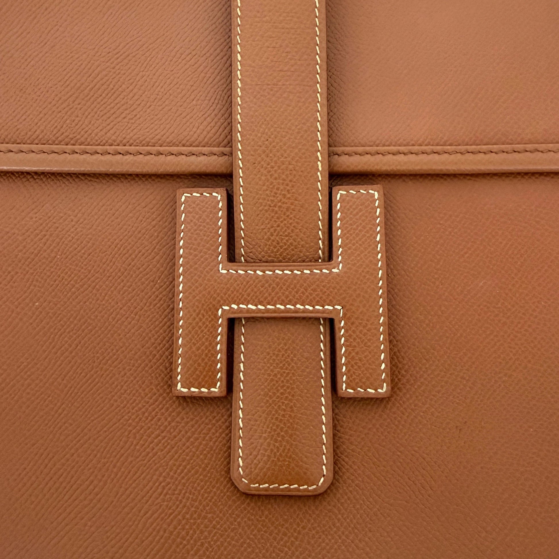 Hermès Vintage Jige 29 Courchevel Leder braun / gut Hermès