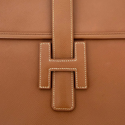 Hermès Vintage Jige 29 Courchevel Leder braun / gut Hermès