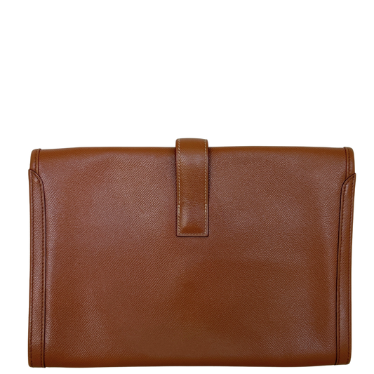 Hermès Vintage Jige 29 Courchevel Leder braun / gut Hermès