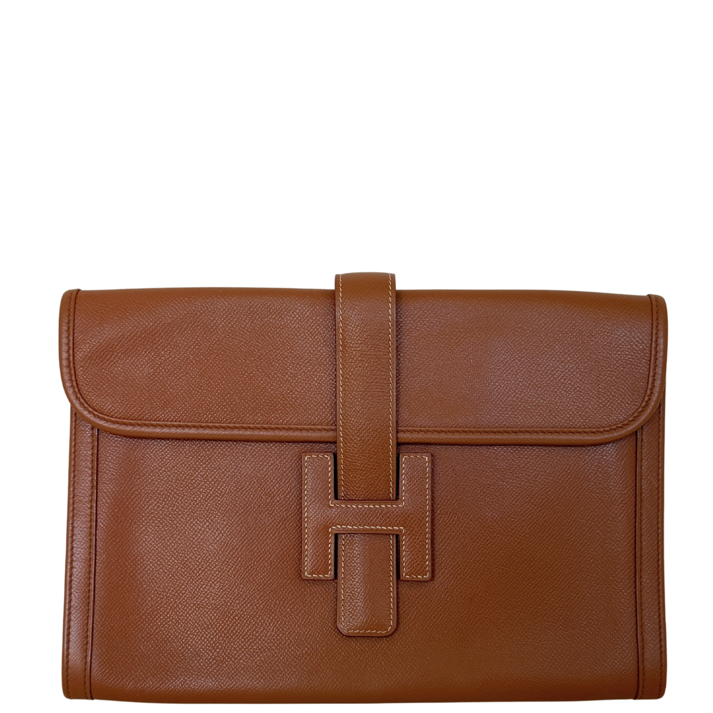 Hermès Vintage Jige 29 Courchevel Leder braun / gut Hermès