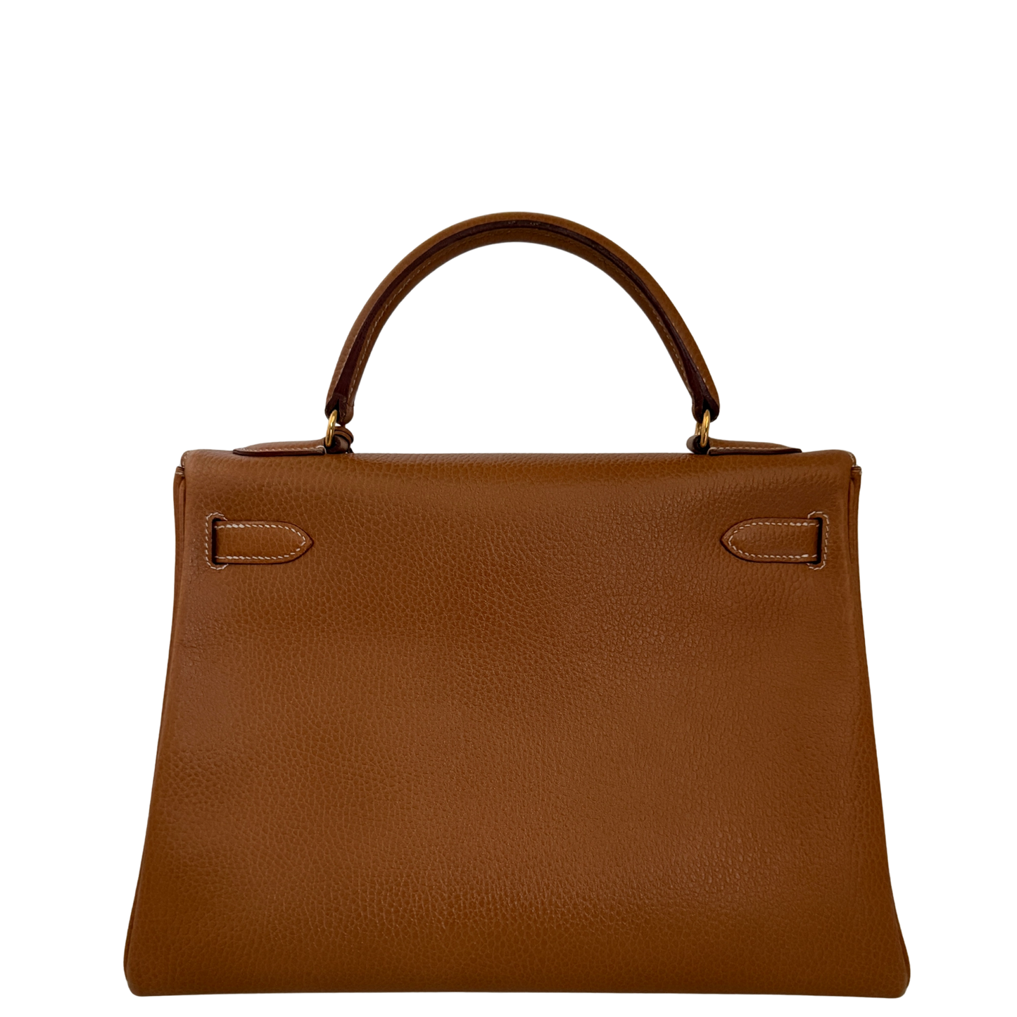 Hermès Kelly Bag 32 Clemence Leder goldene Hardware braun / sehr gut