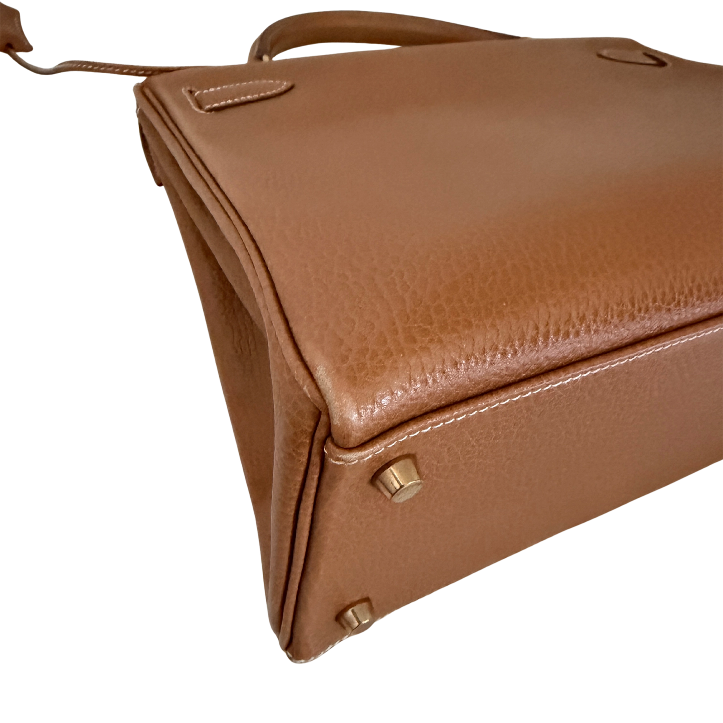 Hermès Kelly Bag 32 Clemence Leder goldene Hardware braun / sehr gut