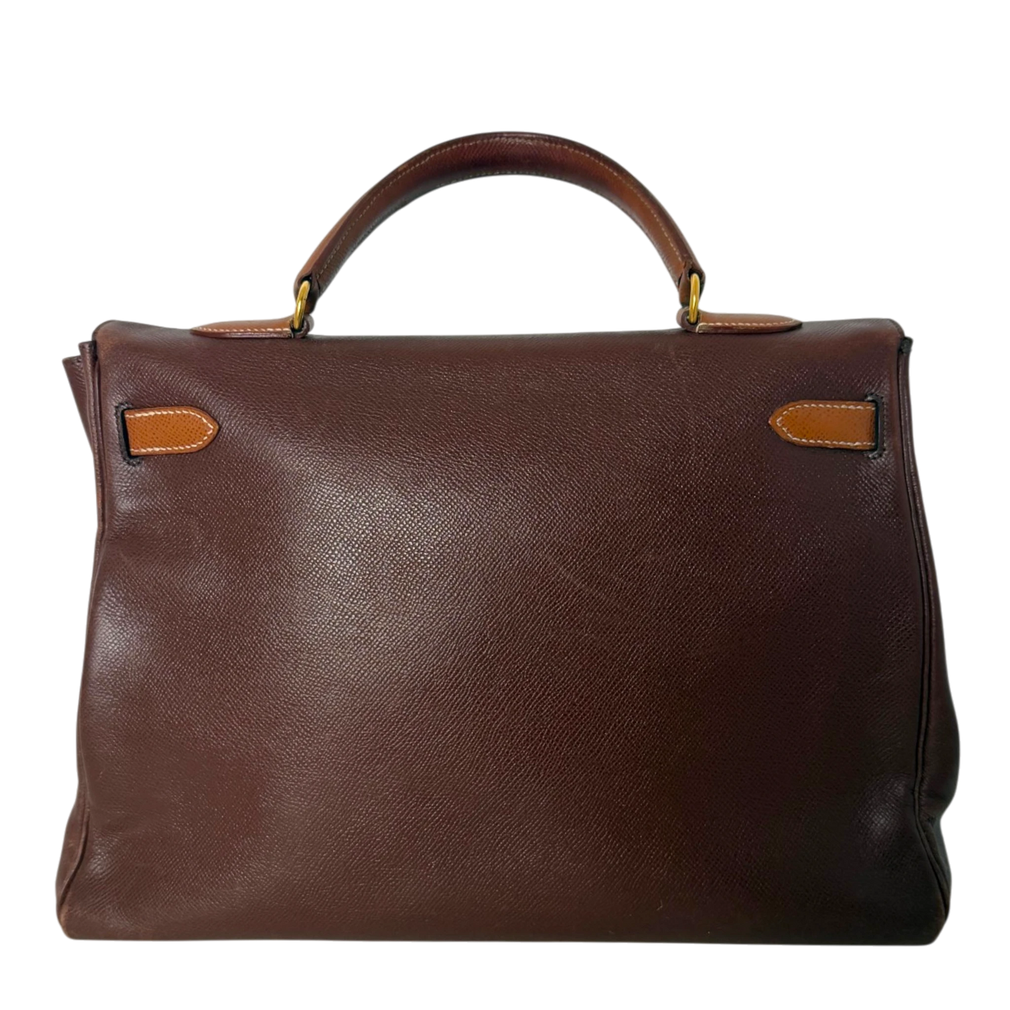 Hermès Kelly 35 Retourne Courchevel Havane/Gold Bicolor GHW 1993 Echtheitscheck