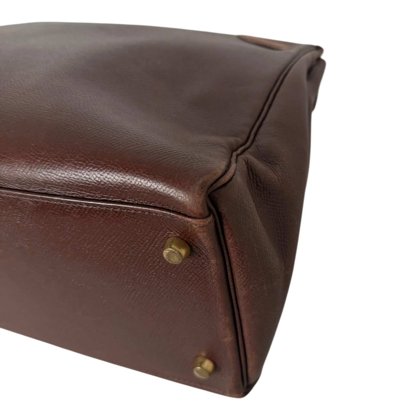 Hermès Kelly 35 Retourne Courchevel Havane/Gold Bicolor GHW 1993 Echtheitscheck