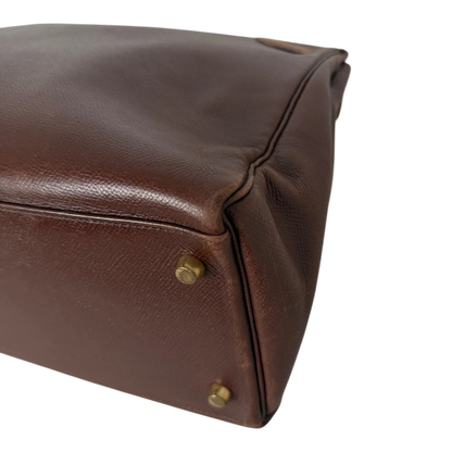 Hermès Kelly 35 Retourne Courchevel Havane/Gold Bicolor GHW 1993 Echtheitscheck