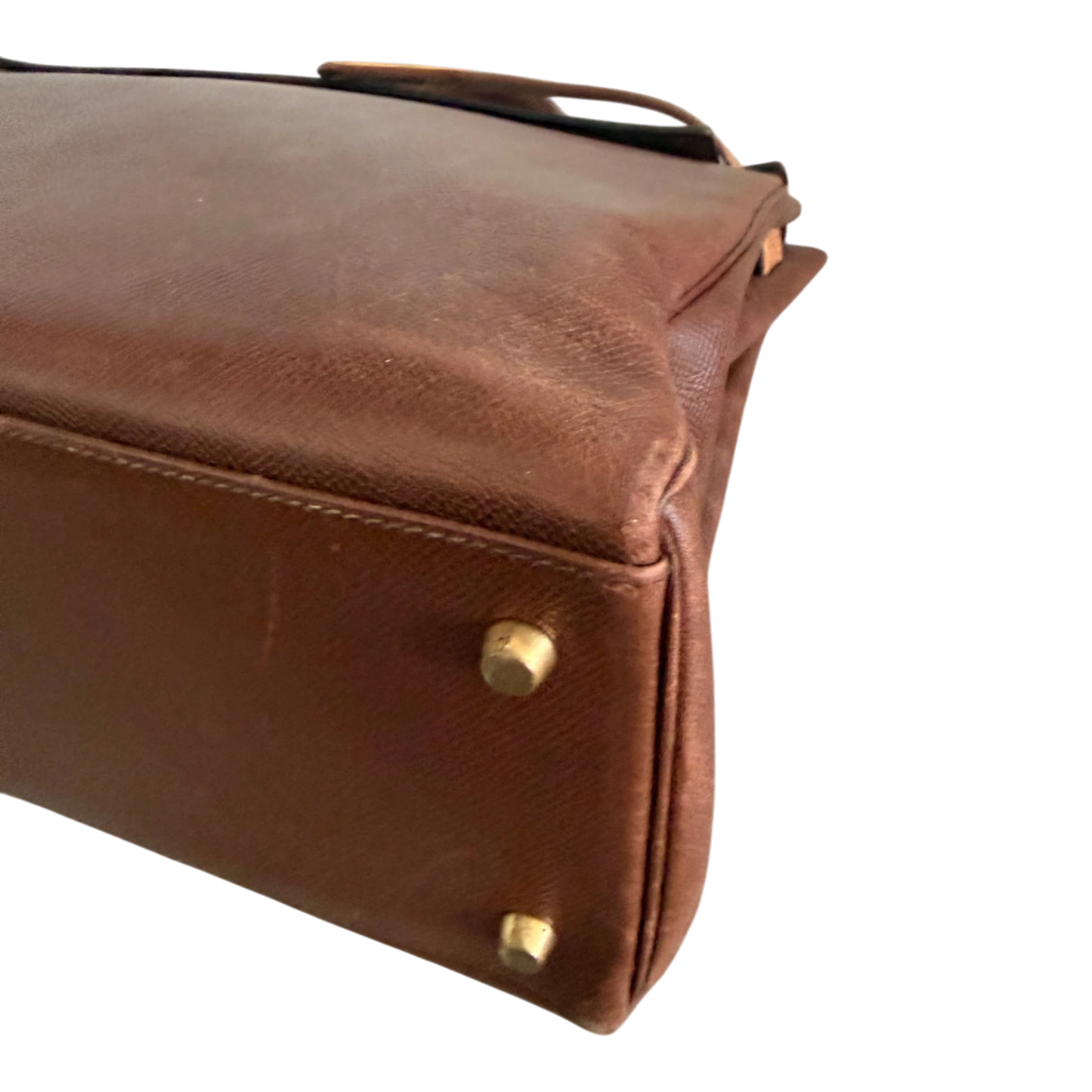 Hermès Kelly 35 Retourne Courchevel Havane/Gold Bicolor GHW 1993 Echtheitscheck