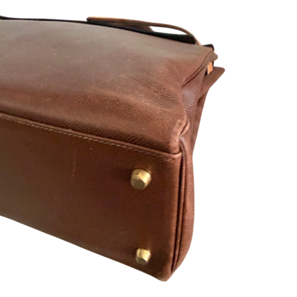 Hermès Kelly 35 Retourne Courchevel Havane/Gold Bicolor GHW 1993 Echtheitscheck