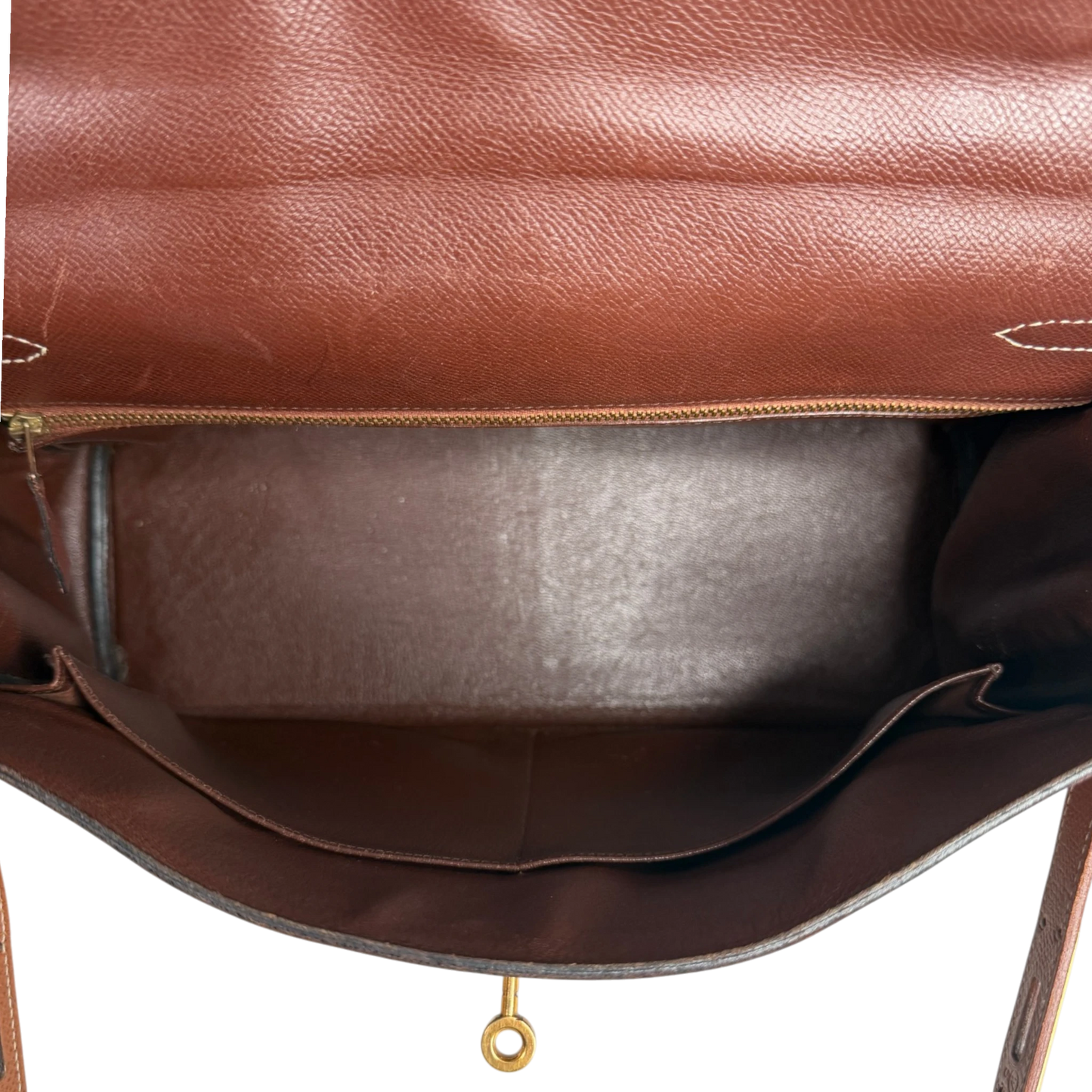 Hermès Kelly 35 Retourne Courchevel Havane/Gold Bicolor GHW 1993 Echtheitscheck