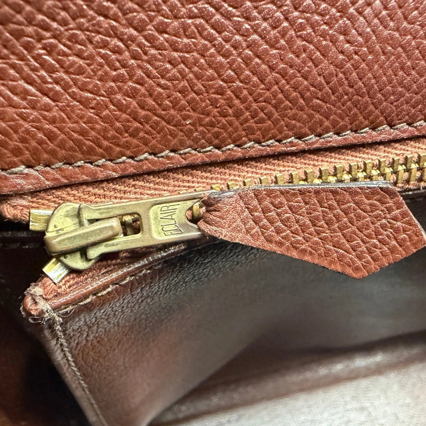Hermès Kelly 35 Retourne Courchevel Havane/Gold Bicolor GHW 1993 Echtheitscheck