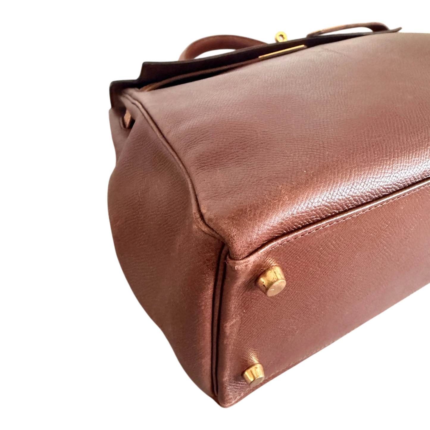 Hermès Kelly 35 Retourne Courchevel Havane/Gold Bicolor GHW 1993 Echtheitscheck